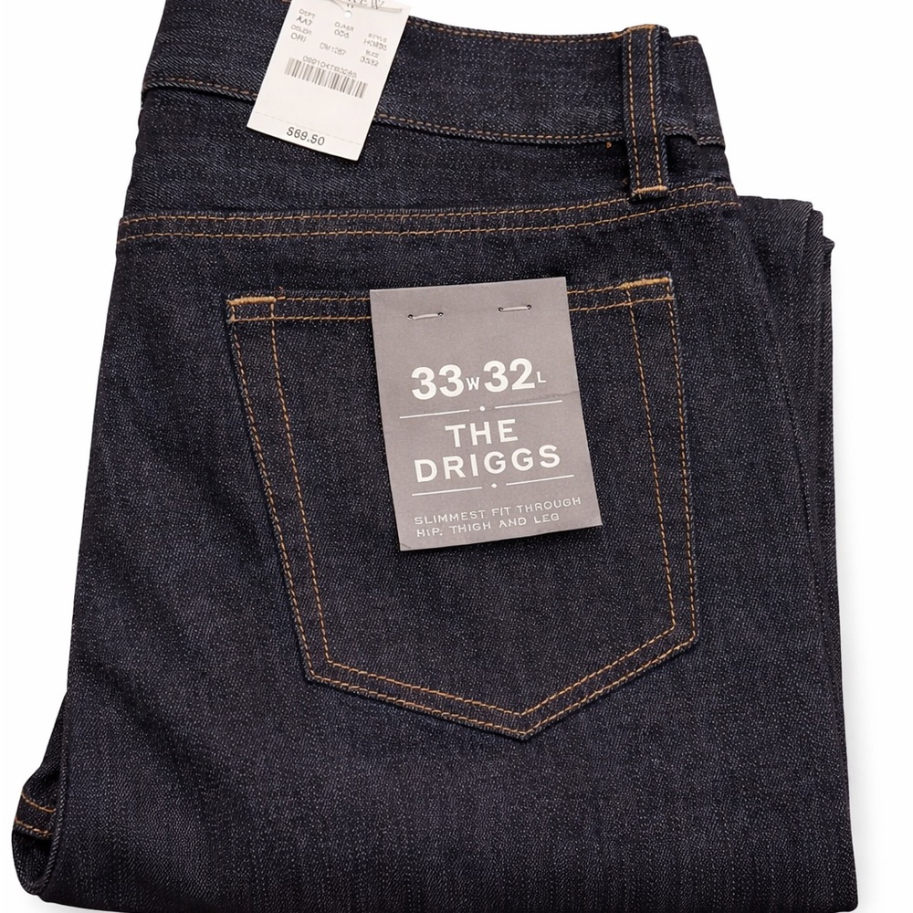 The Driggs
Slimmest fit through hip, thigh, and leg (per tag)